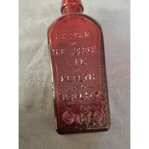 Vtg Wheaton NECTAR OF GOLDEN LIFE HEALTH & VITALITY SMALL 3.5" BOTTLE W/ Cork